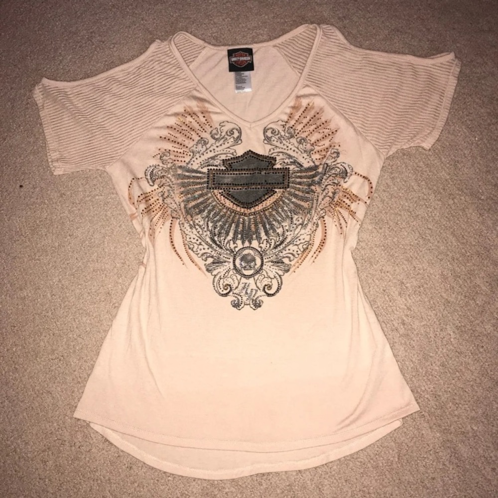 Soft Bling Cold Shoulder Harley Blouse